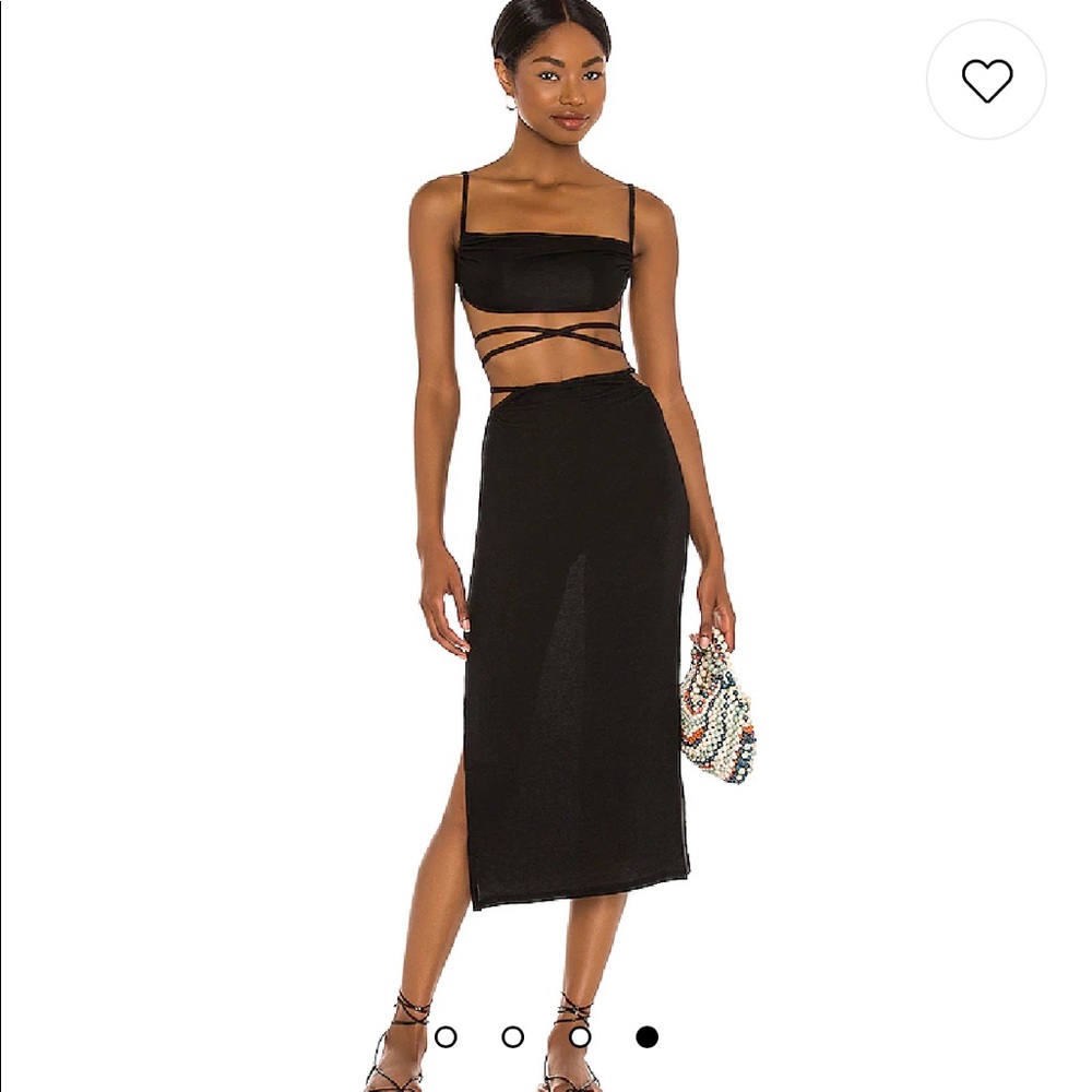 WeWoreWhat Cutout Midi Skirt in Black